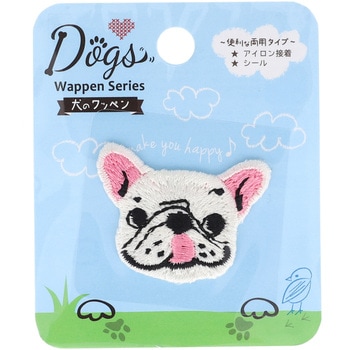 犬のシールワッペン顔 稲垣服飾