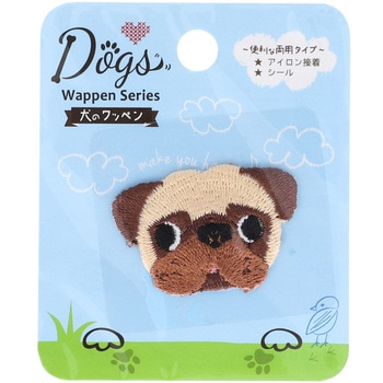 犬のシールワッペン顔 稲垣服飾