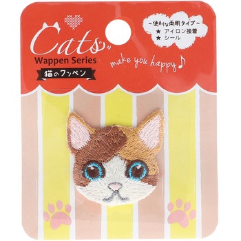 猫のシールワッペン顔 稲垣服飾