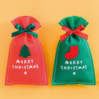 シンプルクリスマスレッド不織布バッグ HEADS(ヘッズ)