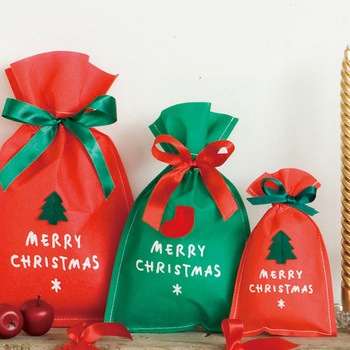 シンプルクリスマスレッド不織布バッグ HEADS(ヘッズ)