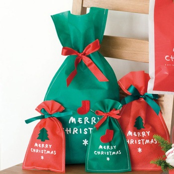 シンプルクリスマスレッド不織布バッグ HEADS(ヘッズ)