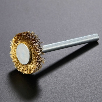 真鍮 軸付ミニホイールブラシ 高島産業