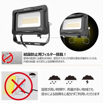 LED投光器 20W 3000LM 広角 ワイド照射 電球色 GOODGOODS(グッド・グッズ)