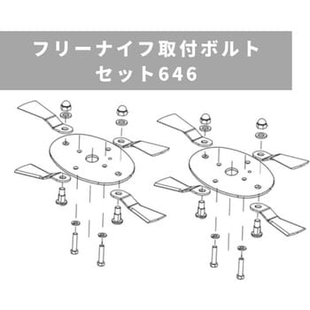 R032174000 フリーナイフ取付ボルトセット646 ウィングモア用 自走草刈機用 OREC(オーレック) 1個 R032174000 -  【通販モノタロウ】