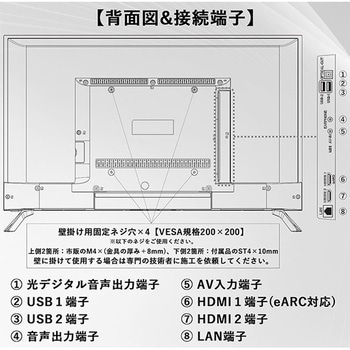 40V型(チューナー非搭載)フルハイビジョンスマートテレビ YAMAZEN(山善)