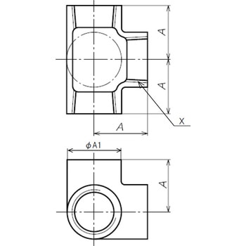 四方チーズ ねじ込み式可鍛鋳鉄製継手(白) リケン