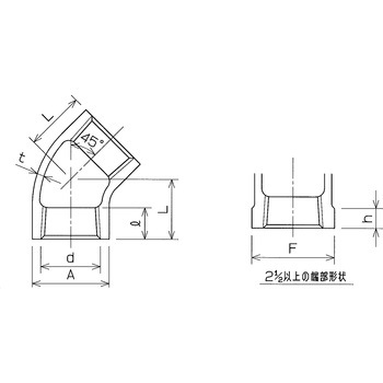 ZD 白 45°エルボ(バンド無し) リケン