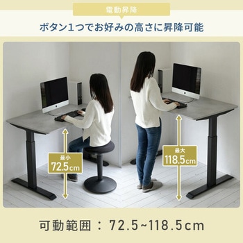 電動昇降デスク 電源タップ メモリー機能付き 幅100/120/140 奥行70 高さ72.5-118.5cm ハイグレード天板 YAMAZEN(山善)