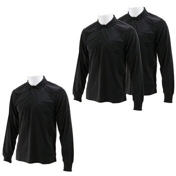 M-BLK-3P ブラック 長袖ポロシャツ 1セット(3枚) SK11 【通販サイト