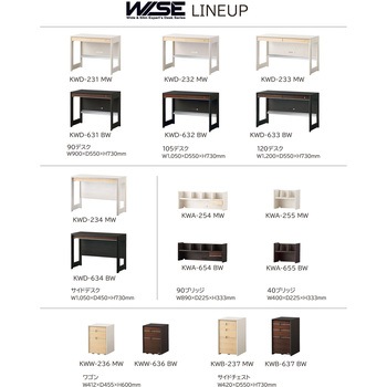 WISE デスクシェルフ 幅89cm 小引出1杯 コイズミファニテック