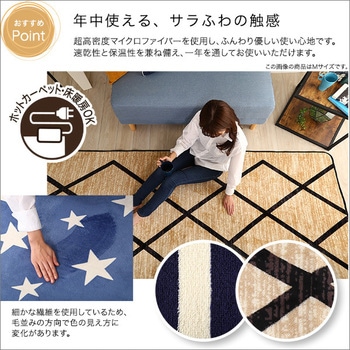 マイクロファイバー・デザインラグマットSサイズ(130×185cm)洗えるラグマット 【WASHFA】 ホームテイスト