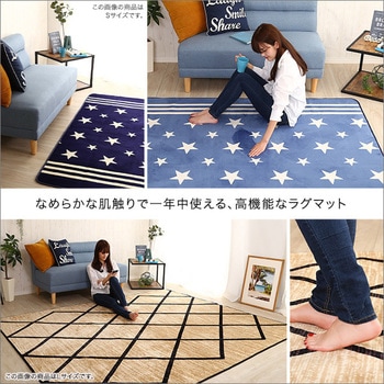 マイクロファイバー・デザインラグマットMサイズ(185×185cm)洗えるラグマット 【WASHFA】 ホームテイスト