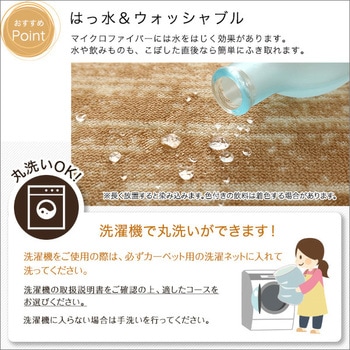 マイクロファイバー・デザインラグマットMサイズ(185×185cm)洗えるラグマット 【WASHFA】 ホームテイスト