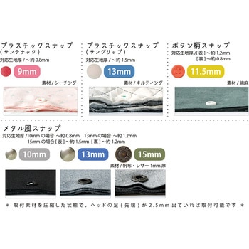 プラスチックスナップボタン 日本紐釦貿易