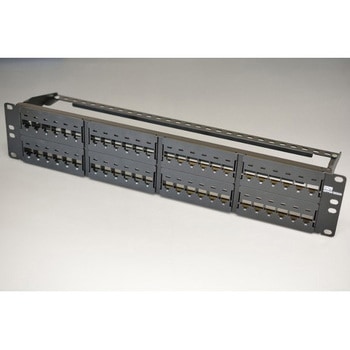(キット)パッチパネル 2U48ポート/C5e/黒 日本製線