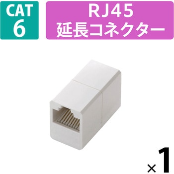 LANケーブル 延長コネクタ Cat6 RJ45 中継コネクタ マグネット固定 ギガビット対応 コンパクト エレコム