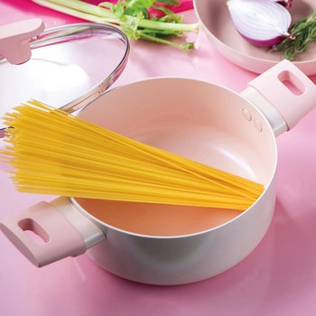 ローサ セラミック加工IH対応ガラス蓋付両手鍋 パール金属