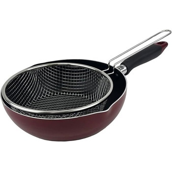 ふっ素加工IH対応目盛・ザル付料理フライパン パール金属