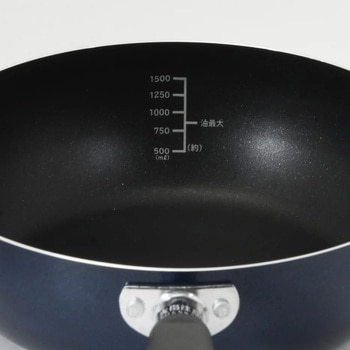 ふっ素加工IH対応目盛・ザル付料理フライパン パール金属