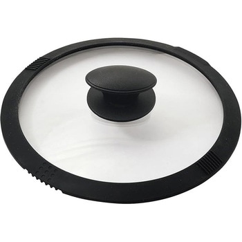 さっと湯切りができるシリコーン縁巻ガラス蓋 パール金属