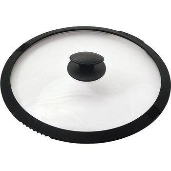 さっと湯切りができるシリコーン縁巻ガラス蓋 パール金属