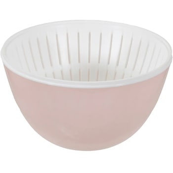 ララシャイン 抗菌耐熱カラーボウル・ザル・フタ3点セット パール金属