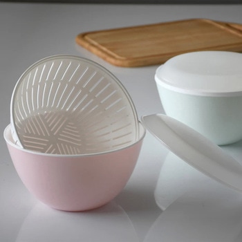 ララシャイン 抗菌耐熱カラーボウル・ザル・フタ3点セット パール金属