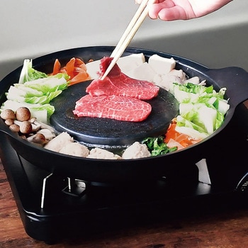 ふっ素樹脂加工アルミ鋳物製焼きしゃぶ鍋 - パール金属