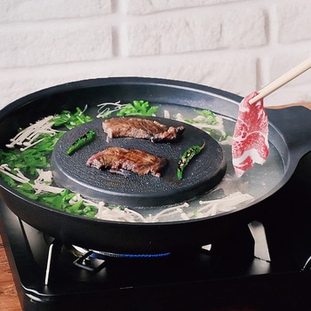 ふっ素樹脂加工アルミ鋳物製焼きしゃぶ鍋 - パール金属