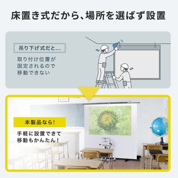 プロジェクタースクリーン 床置き式 超短焦点対応 サンワダイレクト