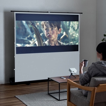 プロジェクタースクリーン 床置き式 超短焦点対応 サンワダイレクト