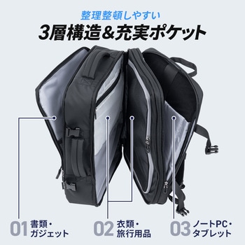 キャリングバッグ ビジネスタイプ マチ拡張 サンワダイレクト