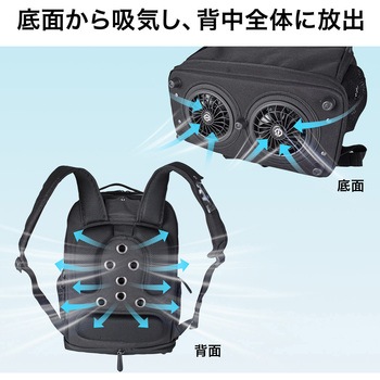 キャリングバッグ リュックタイプ 空調ファン付き サンワダイレクト