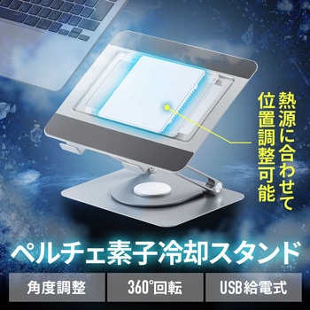 クーラー ノートパソコン用 スタンド型ペルチェ素子 サンワダイレクト