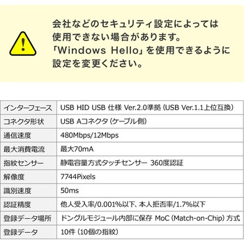 指紋認証リーダー サンワダイレクト