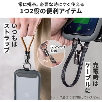 USB TypeCケーブル 充電専用ストラップ型 PD240W対応 サンワダイレクト