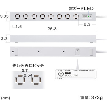 電源タップ  スリムタップ サンワダイレクト