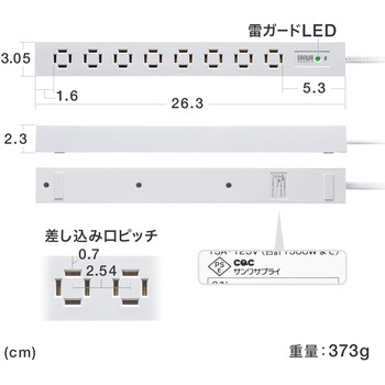 電源タップ  スリムタップ サンワダイレクト