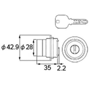 交換用シリンダーミワJN1ロック3016用 TOSTEM(LIXIL)