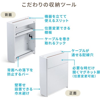 ケーブル&タップ収納ボックス サンワダイレクト