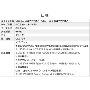 USB TypeC-Aケーブル サンワダイレクト