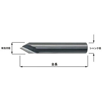 ウォーターミルズ 1枚刃 カウンターシンク90°30dxL88 Hss-5Co TiN (1本