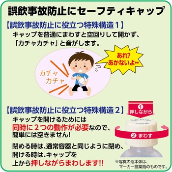 セーフティキャップ付きNK茶投薬瓶(プリント目盛り) 金鵄製作所