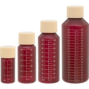 セーフティキャップ付きNK茶投薬瓶(プリント目盛り) 金鵄製作所