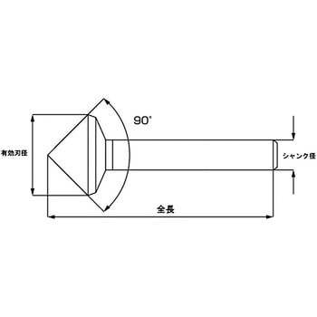 1枚刃 TiNコーティング カウンターシンク 90° プロチ(PROCHI) 1枚刃(カッター(カウンターシンク)) 【通販モノタロウ】