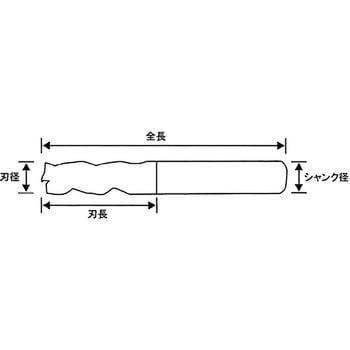 3枚刃 アルミ用超硬スクエアエンドミル