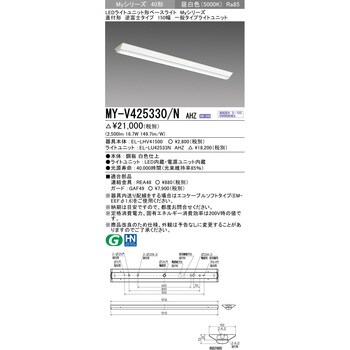 LEDライトユニット形ベースライト 40形 直付形 逆富士タイプ 150幅