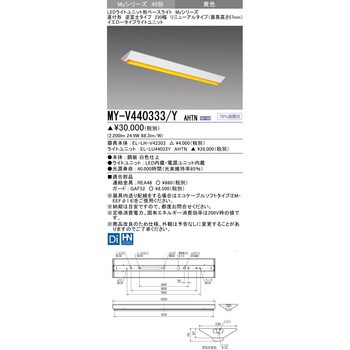 LEDライトユニット形ベースライト 40形 直付形 逆富士タイプ 230幅