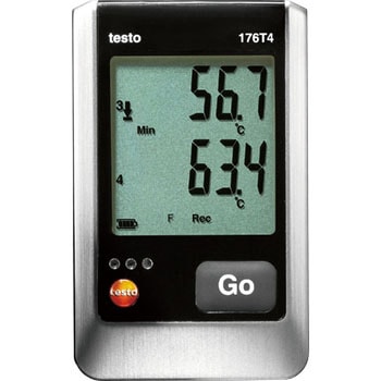 TESTO176T4 温度データロガ ディスプレイ付 T/K/J熱電対(外付け)4点 1台 testo(テストー) 【通販モノタロウ】